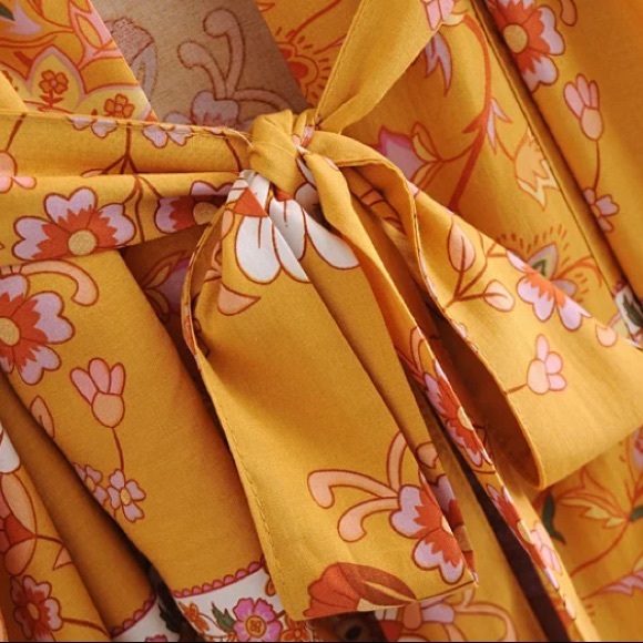 Sunny Days Vintage Style Short Kimono Coverup Wrap - Picture 6 of 8